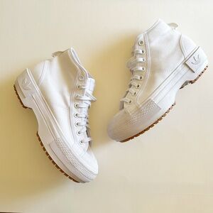 Adidas Originals White Nizza Trek Lugged High Top Sneakers